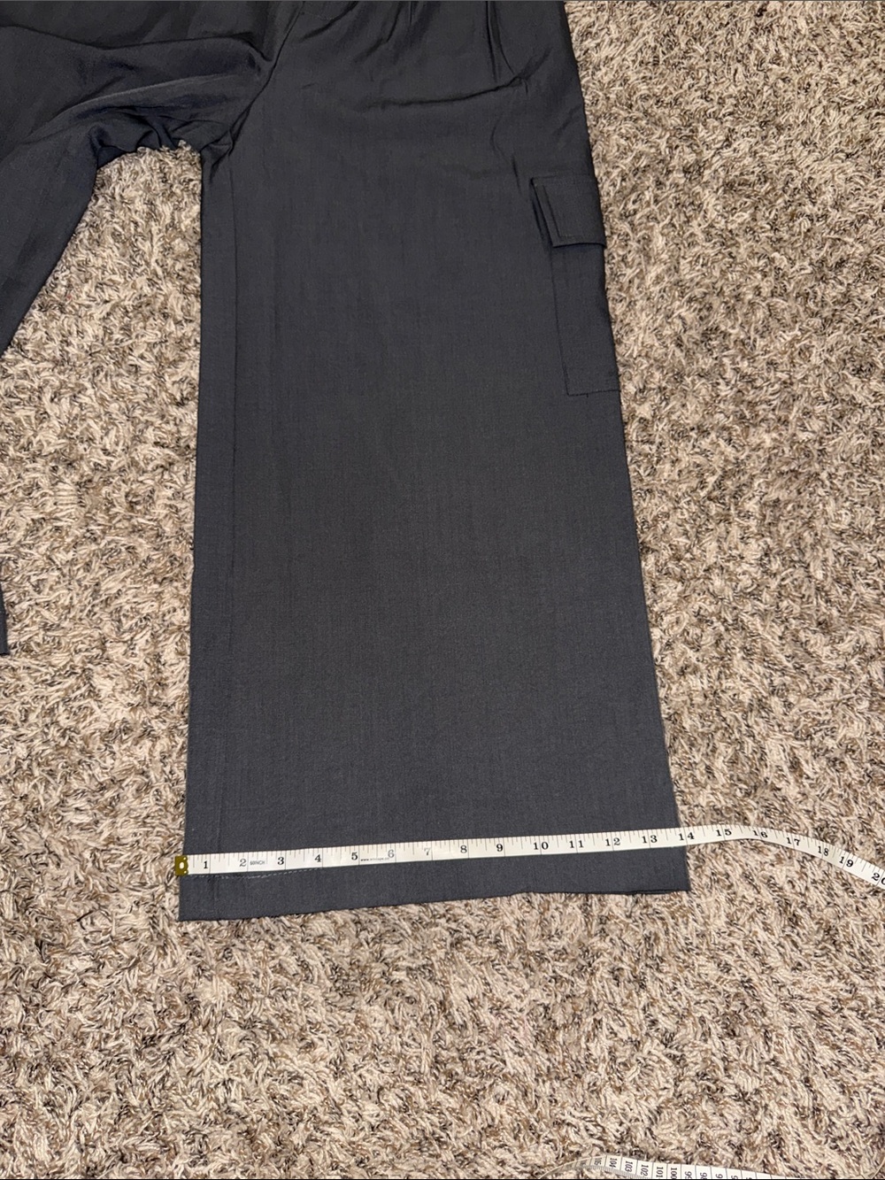 C•MENSE Charcoal Gray Wide Leg Cargo Pants XS NWT High Rise Pleated - Picture 10 of 12
